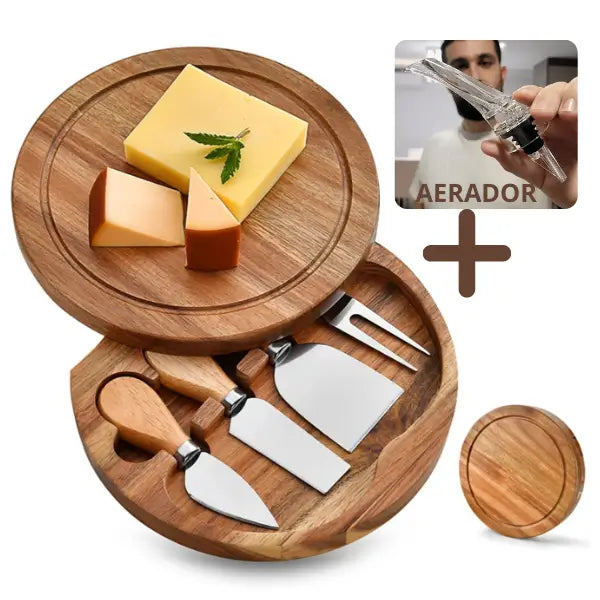 Tabua com Utensílios para Frios com Presente (+Aerador para Vinhos) Estrasburgo - Cazehn