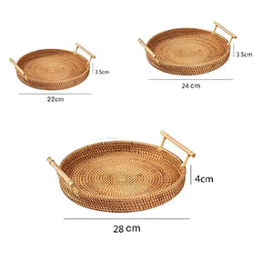 Bandeja Artesanal em  Rattan Dhaka - Cazehn