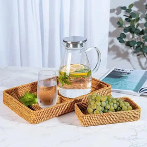 Bandeja Artesanal em Rattan Camboja - Cazehn