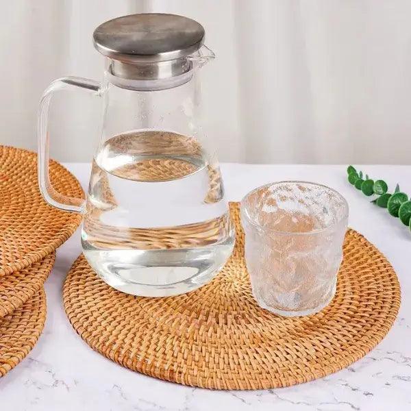 Suporte para Mesa Artesanal em Rattan de 6 peças + Suporte - Cazehn