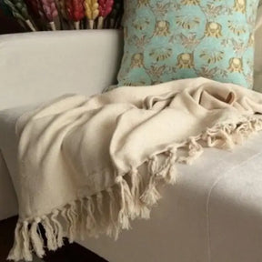 Manta Cobre Colcha Cama Sofá Peseira Algodão Com Franja Cartier - Cazehn