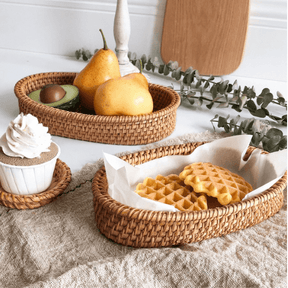 Cesto Artesanal em Rattan Manila - Cazehn