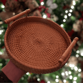 Bandeja Artesanal em  Rattan Dhaka - Cazehn