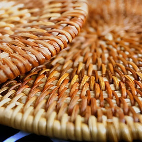 Suporte para Mesa Artesanal em Rattan de 6 peças + Suporte - Cazehn