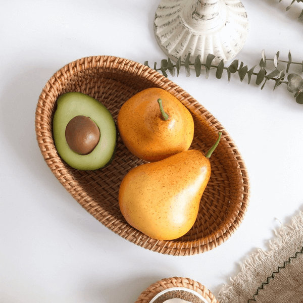 Cesto Artesanal em Rattan Manila - Cazehn