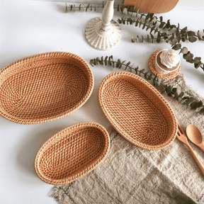 Cesto Artesanal em Rattan Manila - Cazehn