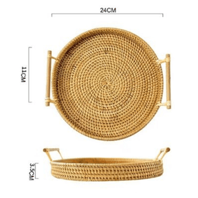 Bandeja Artesanal em  Rattan Dhaka - Cazehn