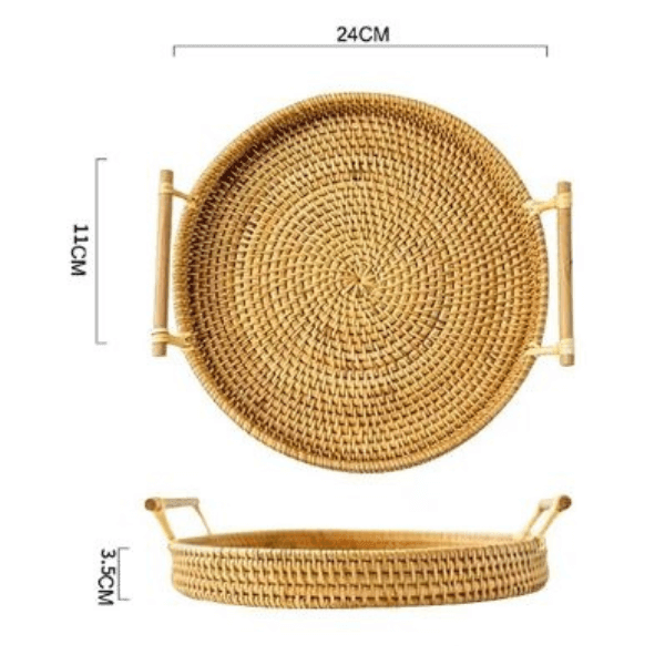 Bandeja Artesanal em  Rattan Dhaka - Cazehn