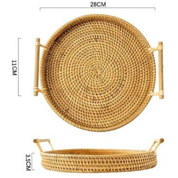 Bandeja Artesanal em  Rattan Dhaka - Cazehn