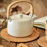 Suporte para Mesa Artesanal em Rattan de 6 peças + Suporte - Cazehn