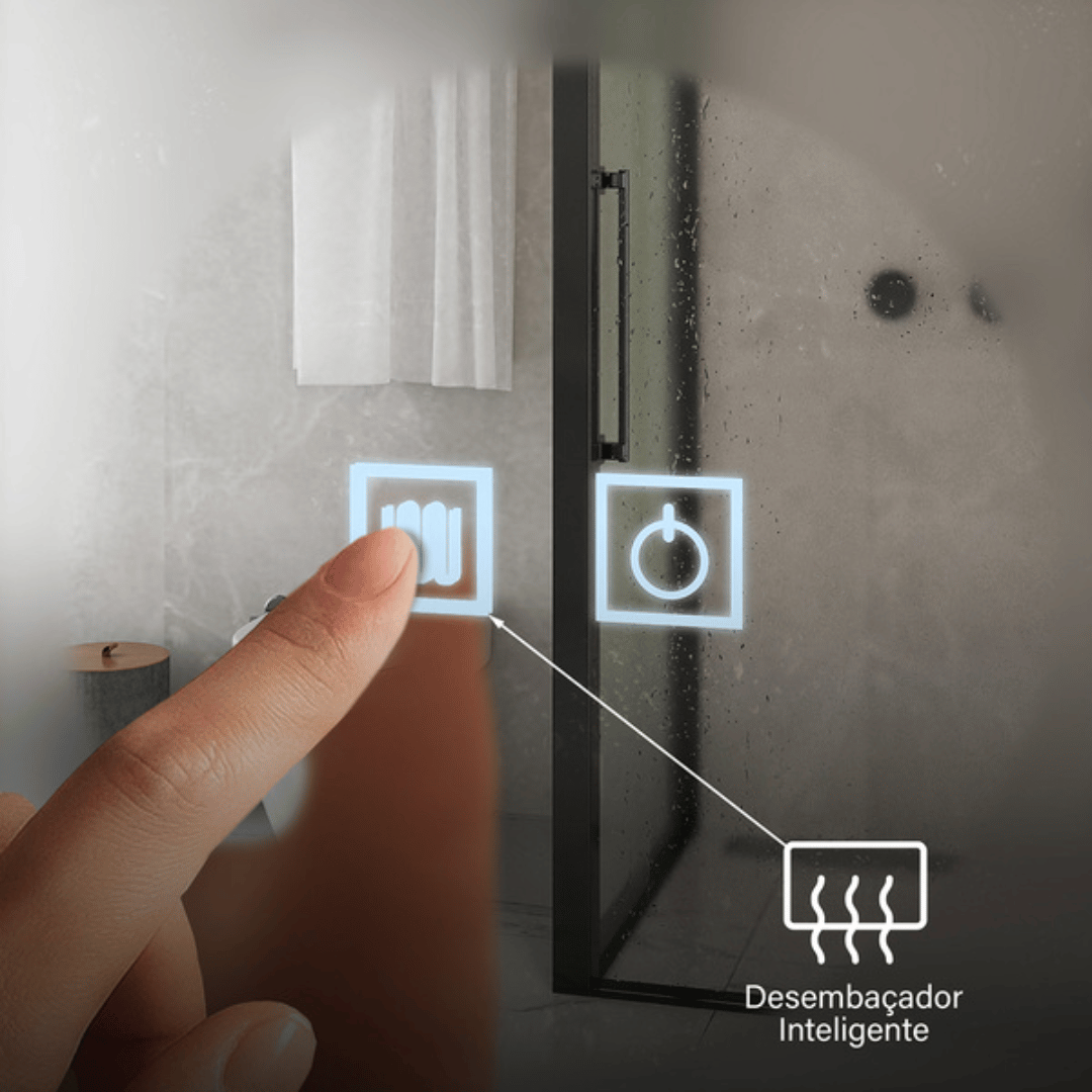 Espelho Led 3 Cores Redondo Banheiro Dual Touch C/ Desembaçador -Bivolt