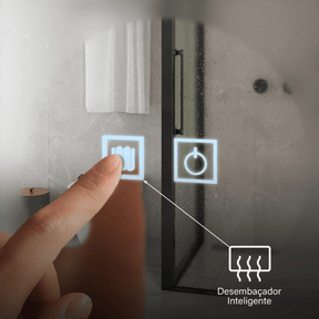 Espelho Led 3 Cores Redondo Banheiro Dual Touch C/ Desembaçador -Bivolt