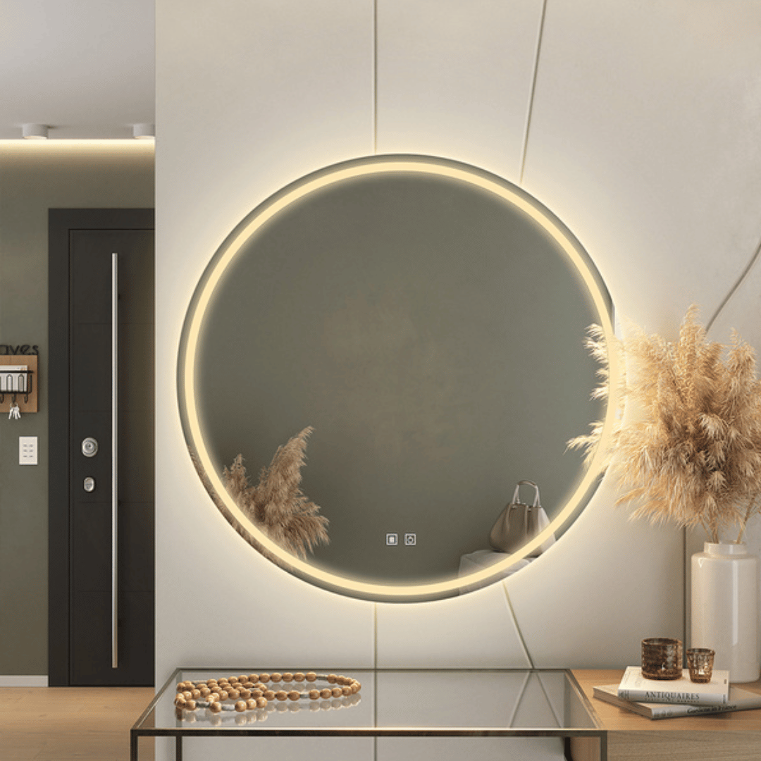 Espelho Led 3 Cores Redondo Banheiro Dual Touch C/ Desembaçador -Bivolt