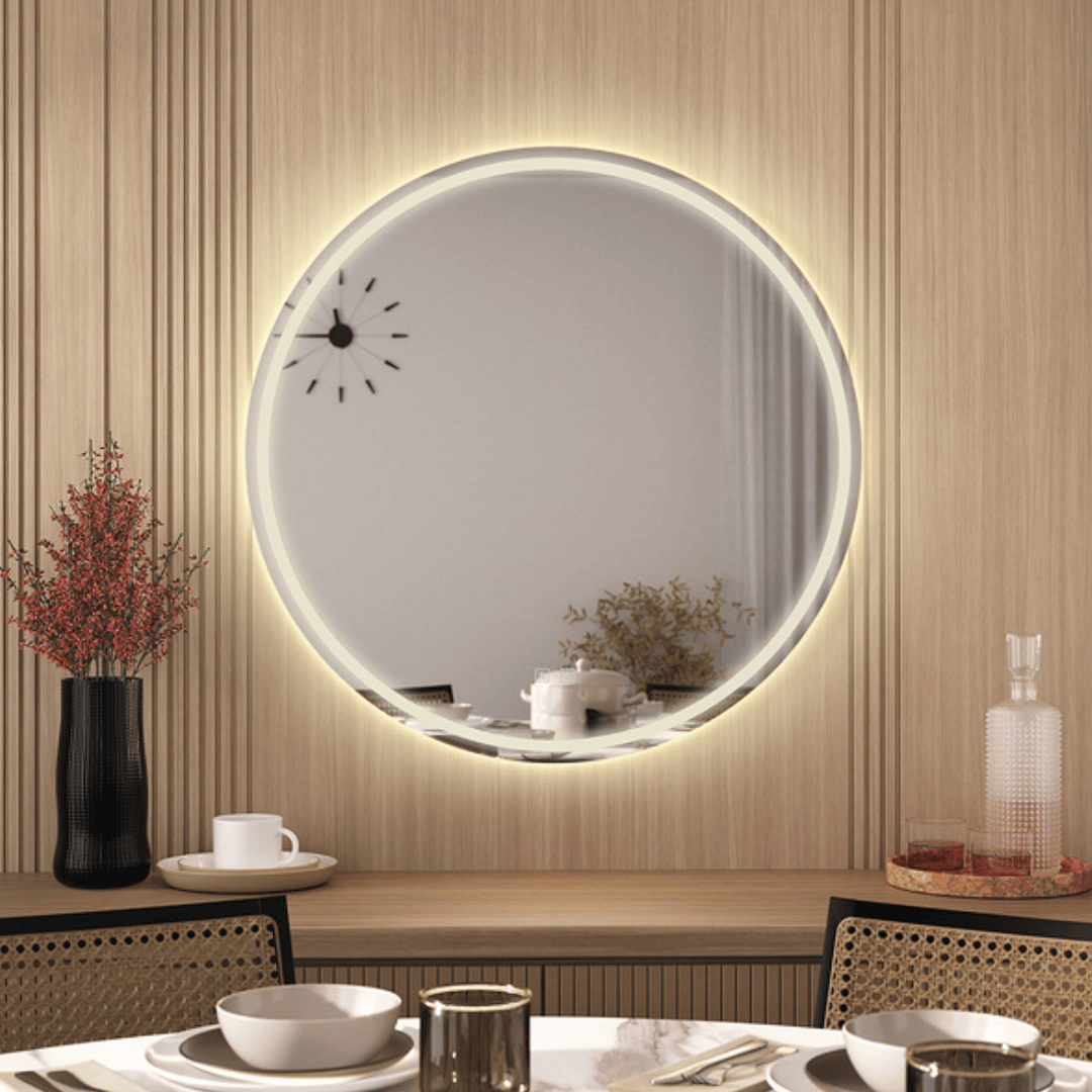 Espelho Led 3 Cores Redondo Banheiro Dual Touch C/ Desembaçador -Bivolt