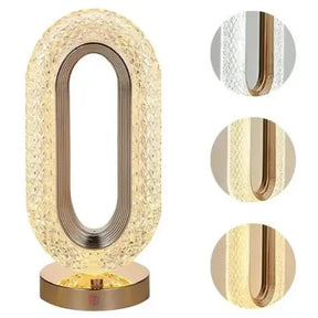 Luminária Mesa LED Cristal Luxo 3 Tons Touch - Cazehn