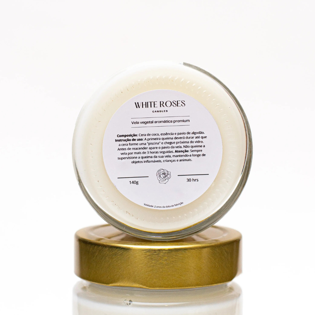 Vela Aromática Baunilha White Roses Candles - Cazehn - 140g