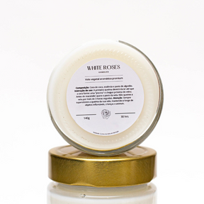 Vela Aromática Baunilha White Roses Candles - Cazehn - 140g