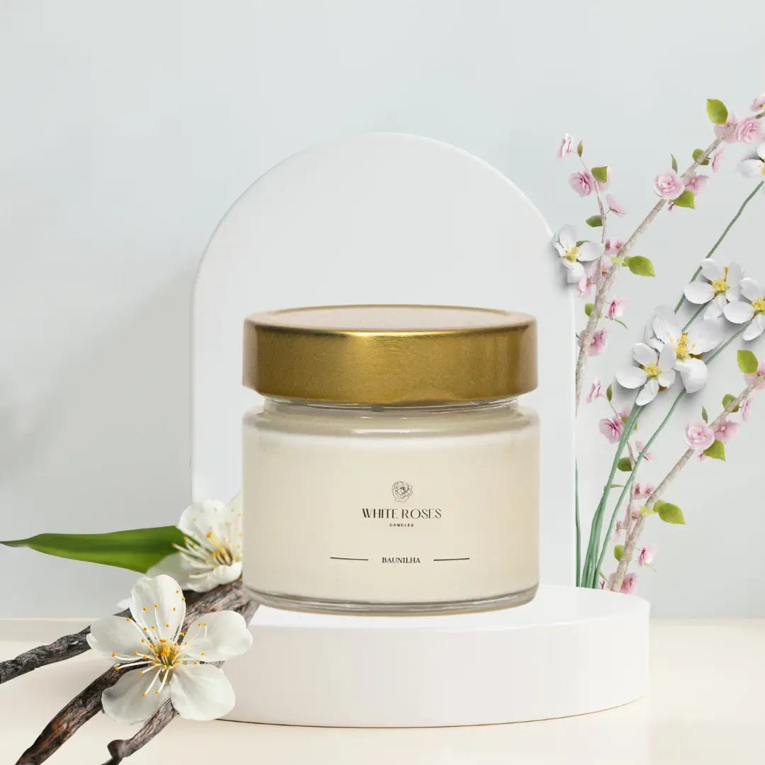 Vela Aromática White Roses Candles - Cazehn - 140g