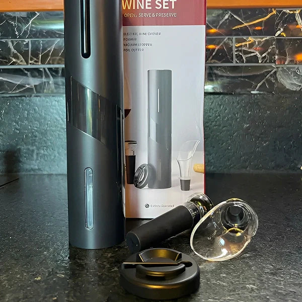 Kit Abridor de vinhos Elétrico com Carregamento por USB - Cazehn