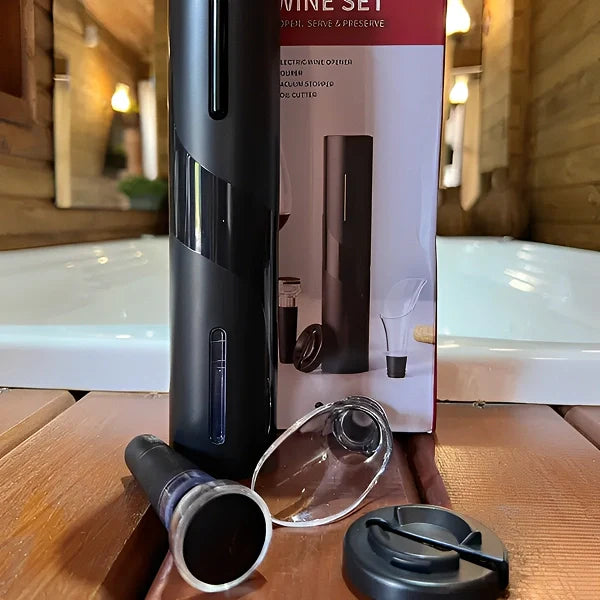 Kit Abridor de vinhos Elétrico com Carregamento por USB - Cazehn