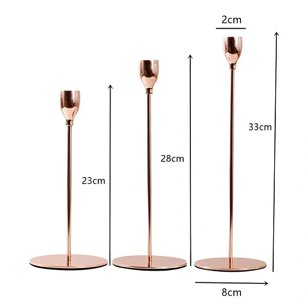 Conjunto Castiçal Minimalista Chartres de 3 peças - Cazehn