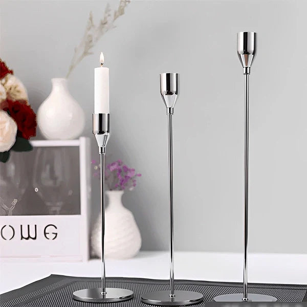 Conjunto Castiçal Minimalista Chartres de 3 peças - Cazehn