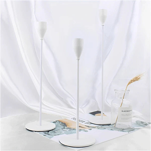 Conjunto Castiçal Minimalista Chartres de 3 peças - Cazehn