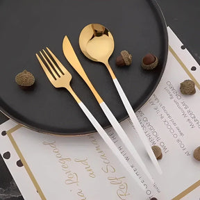 Jogo Talher Vermont Luxo Branco 24 peças - Cazehn