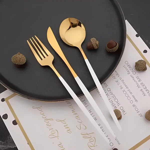 Jogo Talher Vermont Luxo Branco 24 peças - Cazehn