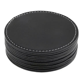 Jogo suporte para Copos Couro Sintético 6 peças Dupla Face - Cazehn