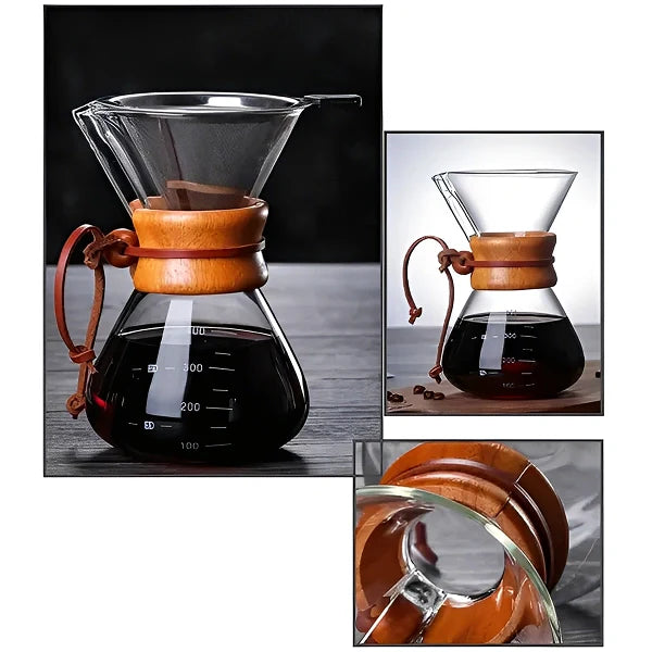 Cafeteira Borossilicato com Coador Alumínio CooffeLux - Cazehn