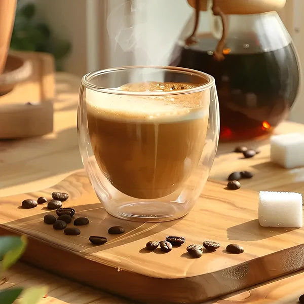 Jogo Xícara  De Café Duplo Isolamento Térmico 6 peças - Cazehn