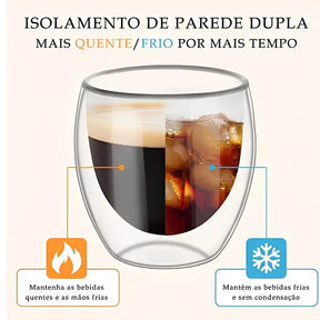 Jogo Xícara  De Café Duplo Isolamento Térmico 6 peças - Cazehn